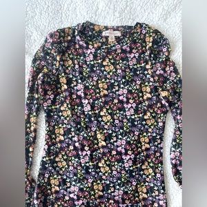 Philosophy sheer mesh shirt long sleeve floral